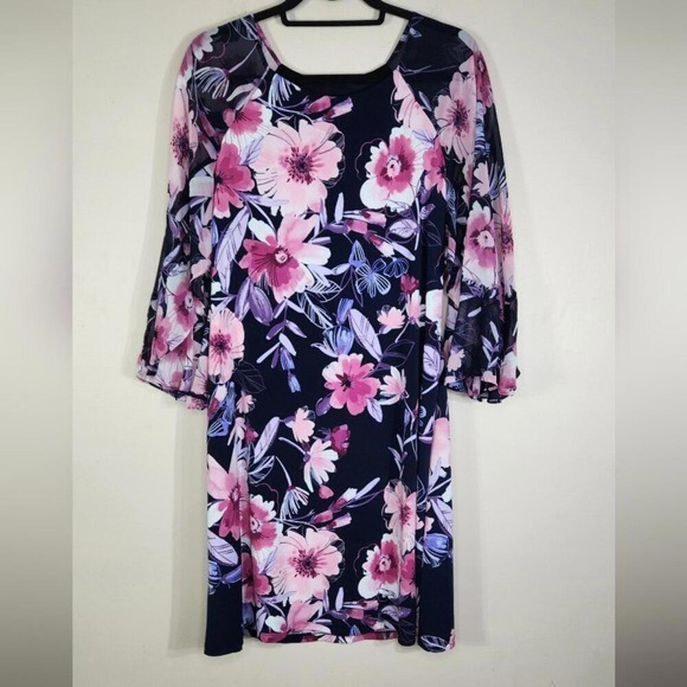 Connected Apparel Floral Sheath Dress Size 14